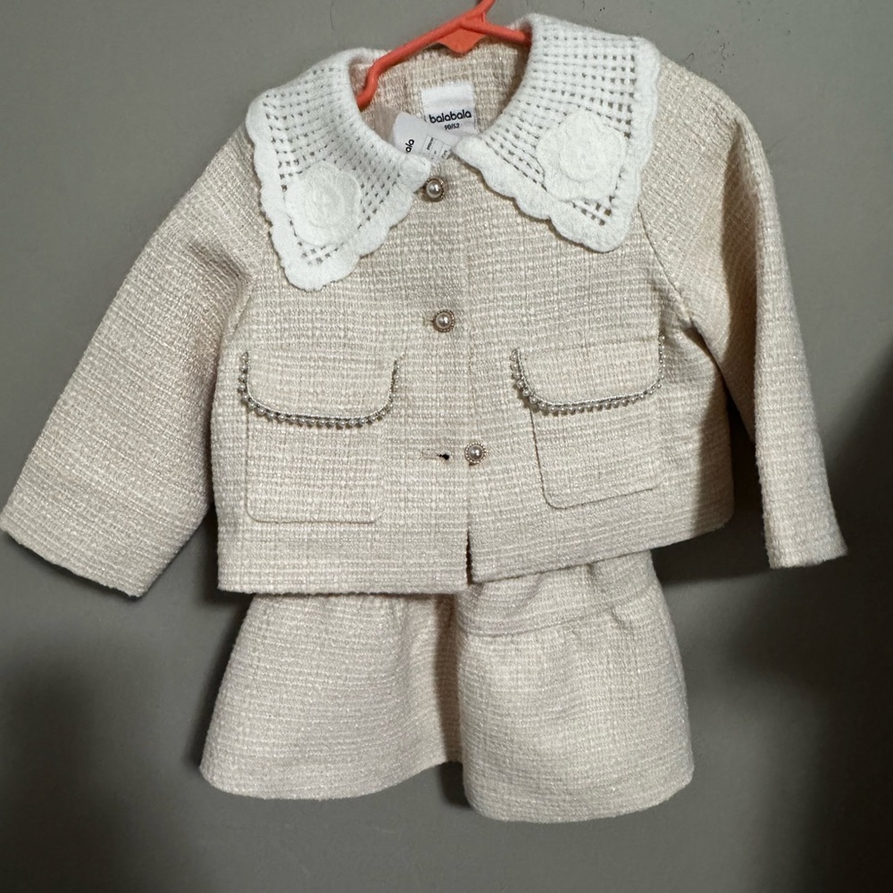 Cream Kids Matching Set